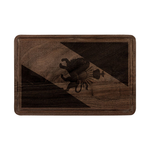 Engraved Buffalo Diagonal Stripe Wooden Cutting Board