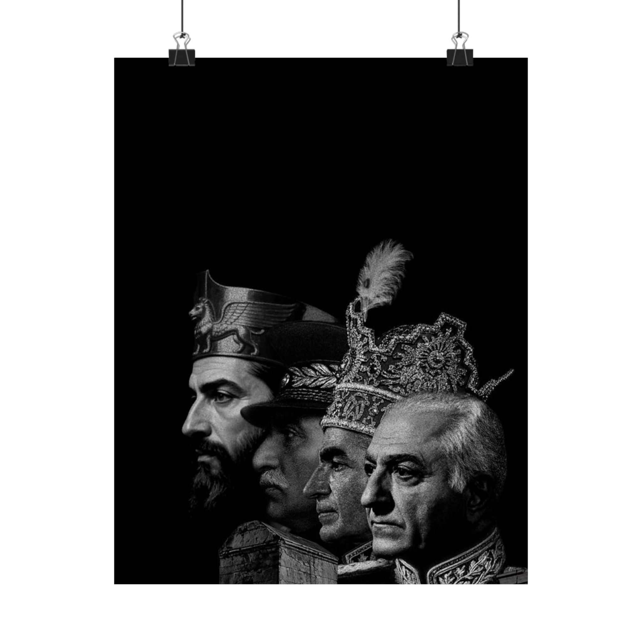 Historical Leaders Matte Poster - Vintage Black & White Portraits (Vertical)
