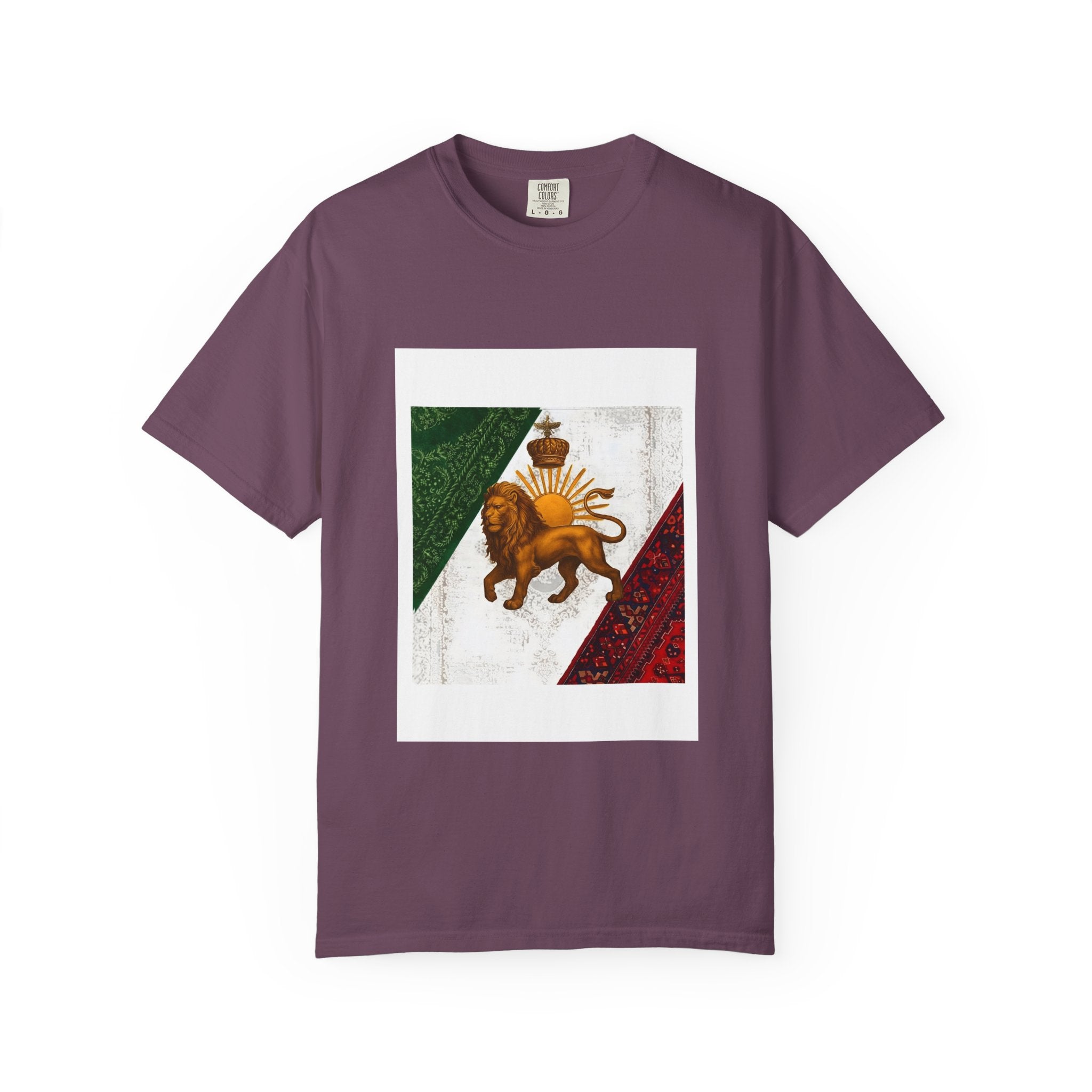 T-Shirt — Vintage Persian Lion & Tri-Color Flag Graphic