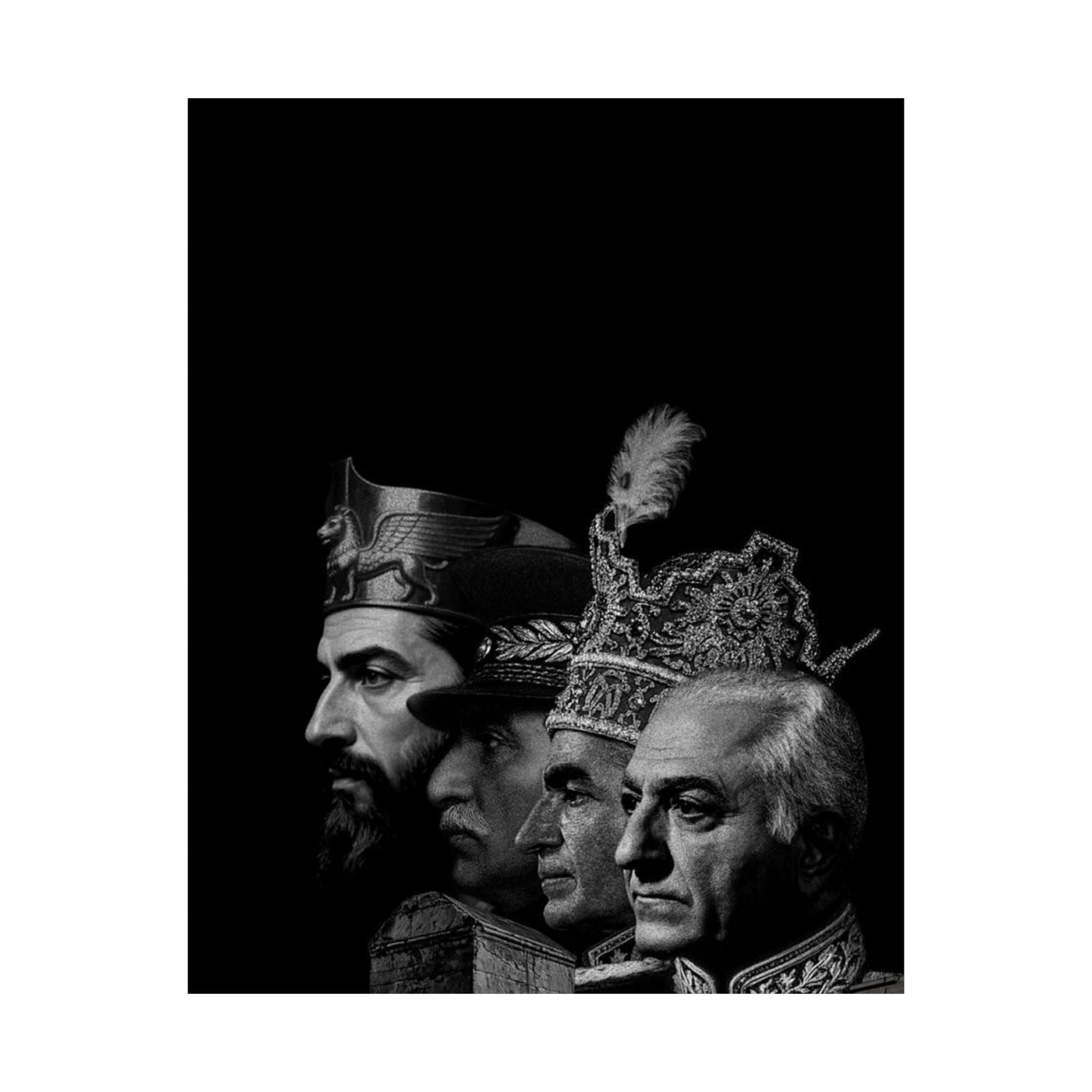 Historical Leaders Matte Poster - Vintage Black & White Portraits (Vertical)
