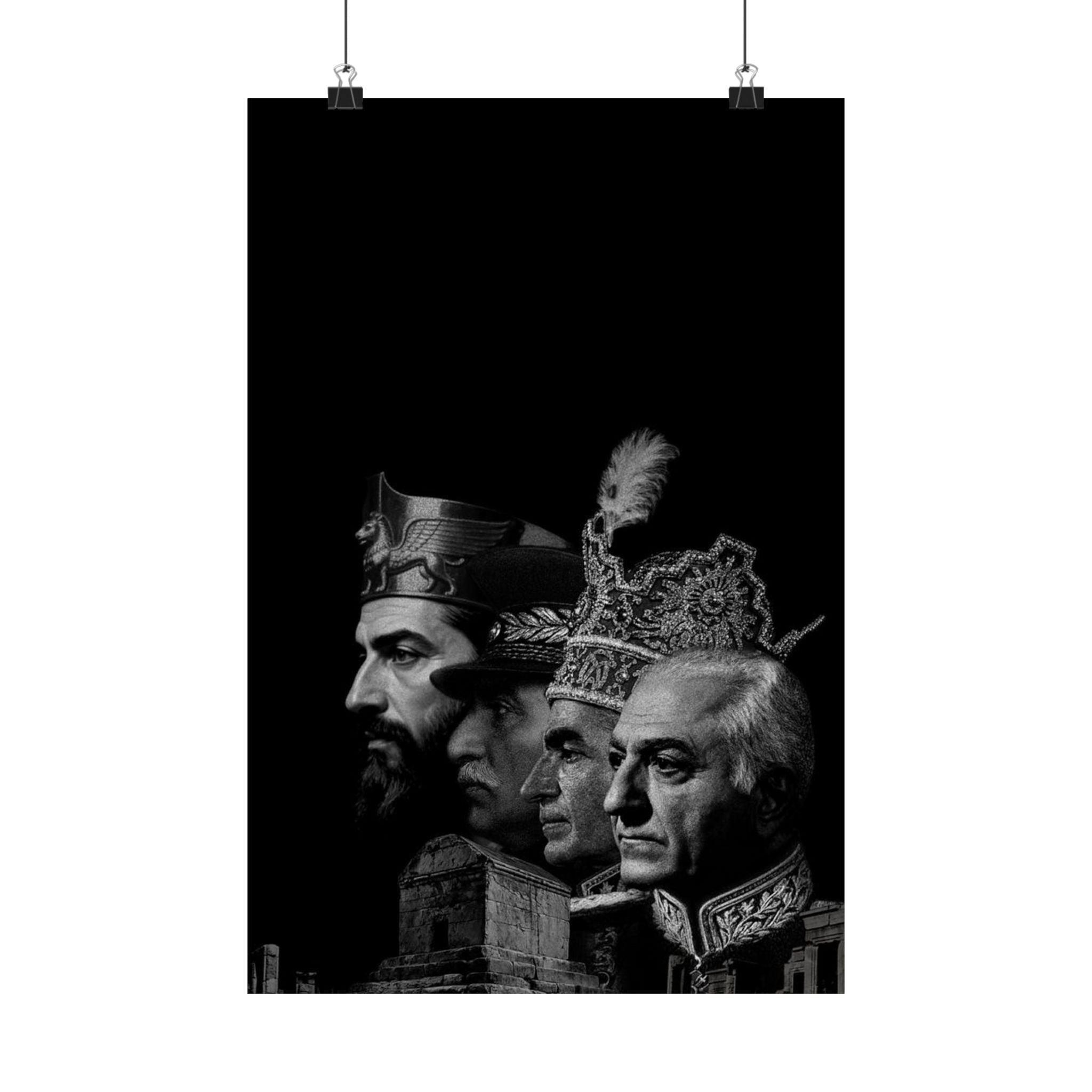 Historical Leaders Matte Poster - Vintage Black & White Portraits (Vertical)