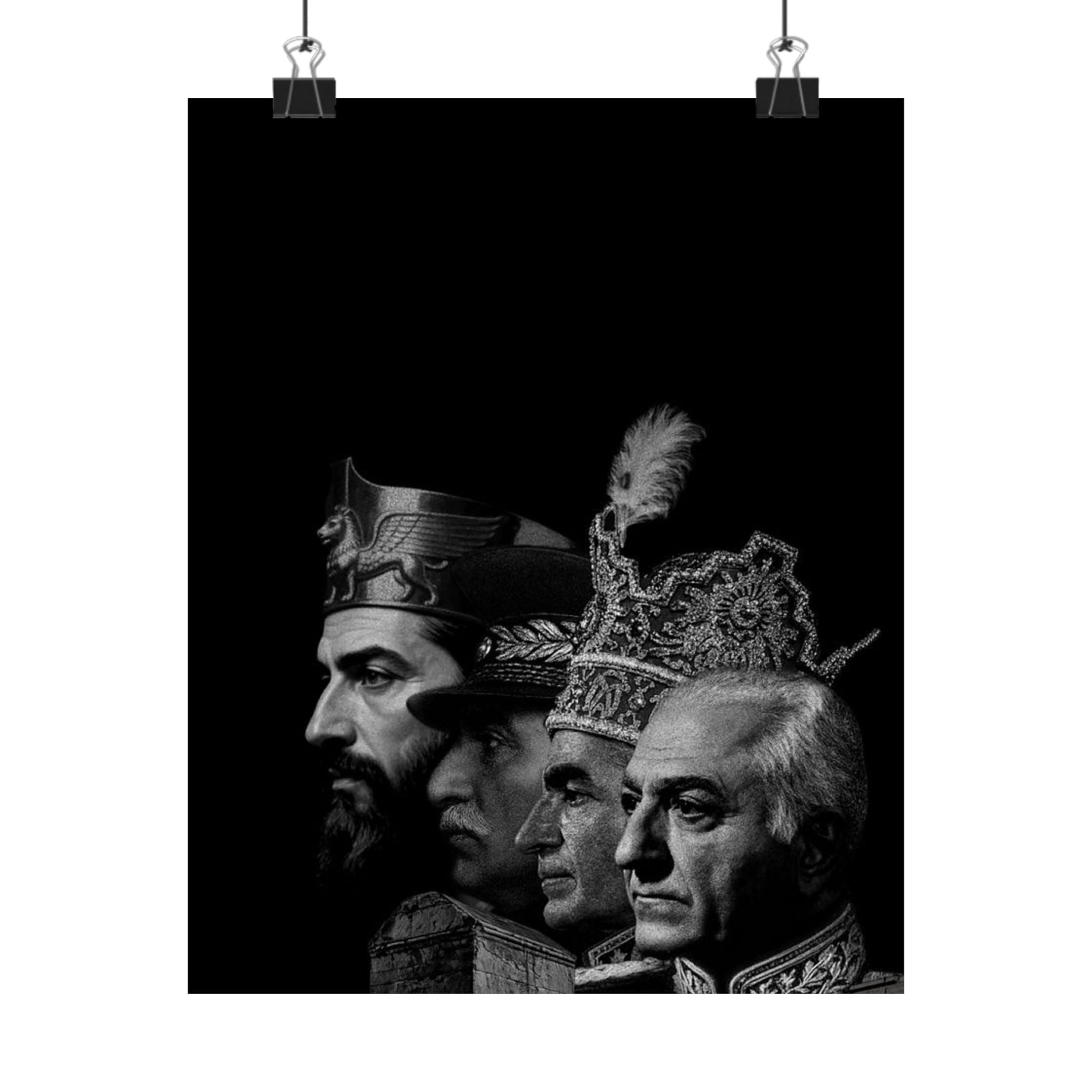 Historical Leaders Matte Poster - Vintage Black & White Portraits (Vertical)