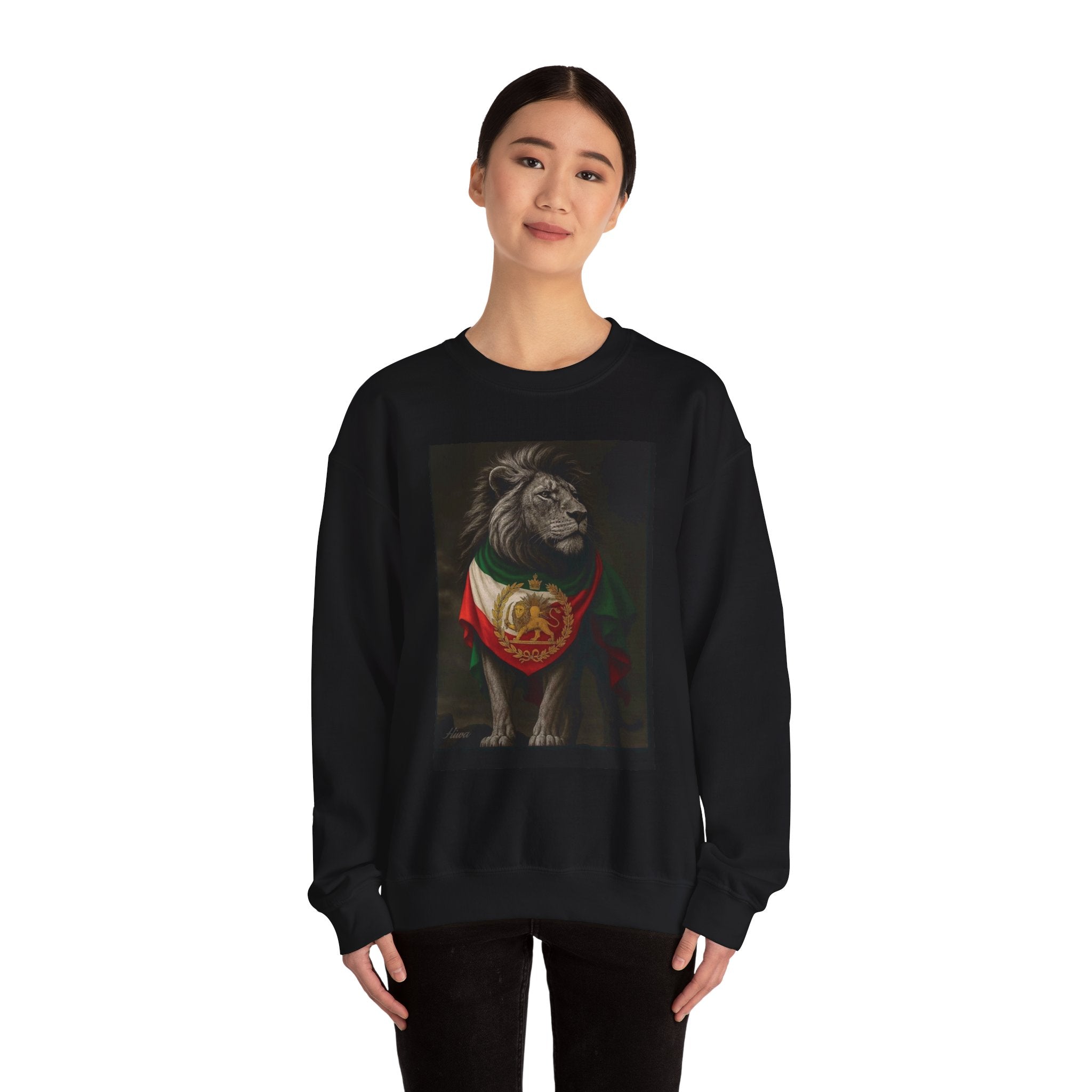 Lion with Persian Flag Free Iran Crewneck Sweatshirt