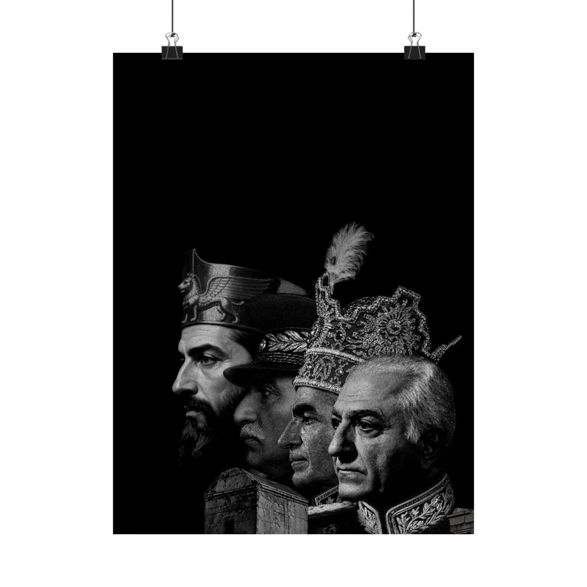 Historical Leaders Matte Poster - Vintage Black & White Portraits (Vertical)